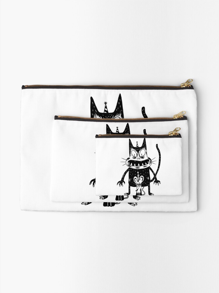 Katze Maus Schwarz Weiss Comic Geburtstag Kerzen Hut Geschenk Idee Taschchen Von Dierdor Redbubble