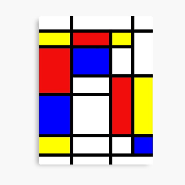 Mondrian. Red, Blue, Yellow, Abstraction, Art. Canvas Print