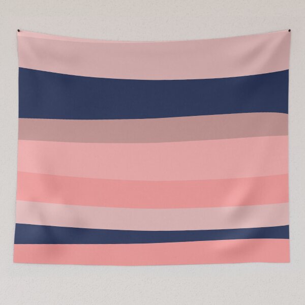 Item preview, Groovy Stripes in Blush Pink and Navy Blue. Minimalist Irregular Stripe Pattern designed and sold by kierkegaard.