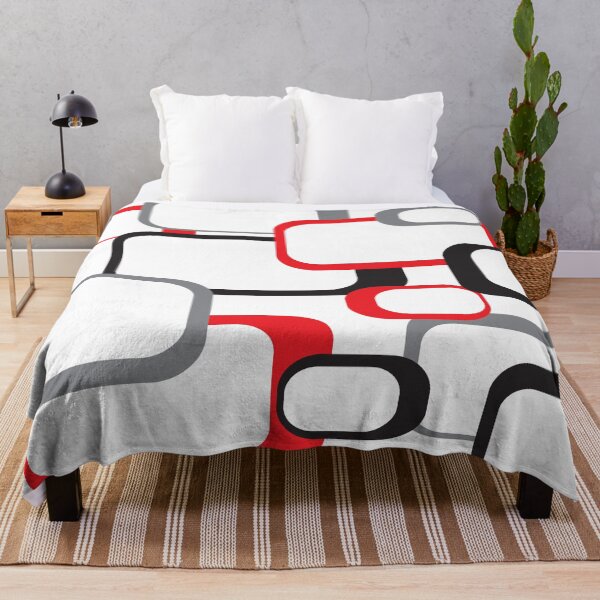Item preview, Retro Square Pattern Black Red Gray White  designed and sold by ValeriesGallery.