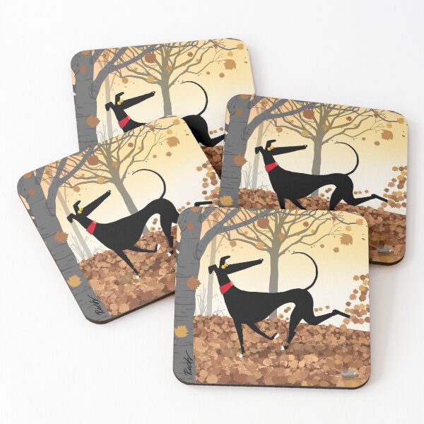 Autumn Hound Coasters (Set of 4)