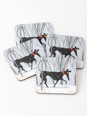Winter Hound Coasters