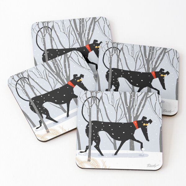 Winter Hound Coasters (Set of 4)