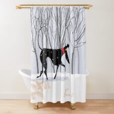 Winter Hound Shower Curtain