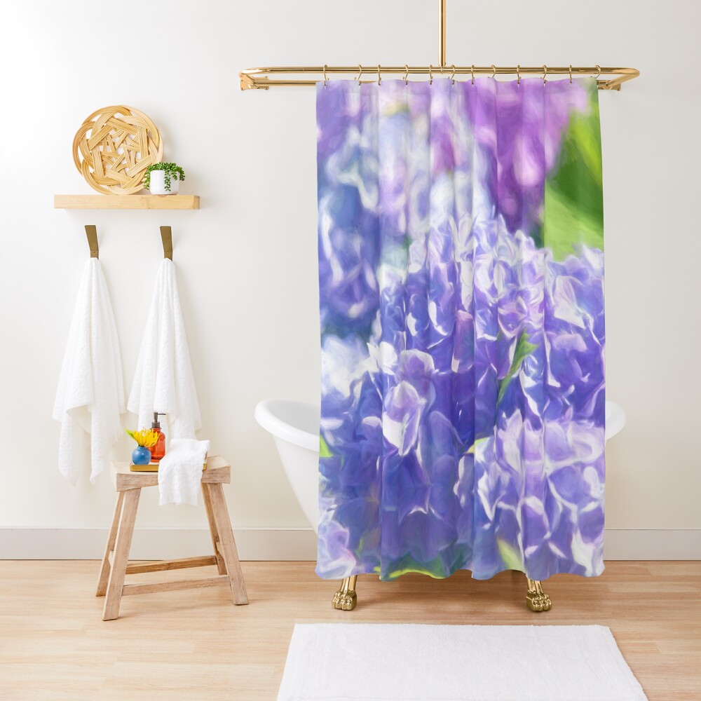 "Lavender and Pink Hydrangea Flowers" Shower Curtain for Sale by