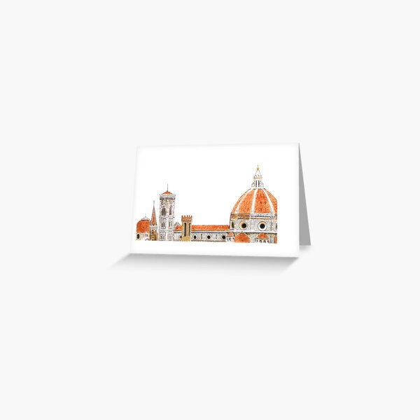 Italy Florence Cathedral Duomo watercolor painting Greeting Card