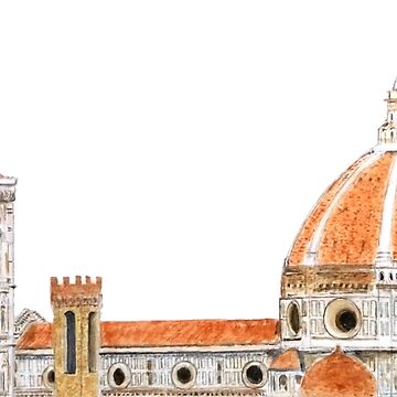 Artwork thumbnail, hand painted Italy Florence Cathedral Duomo watercolor painting by ColorandColor