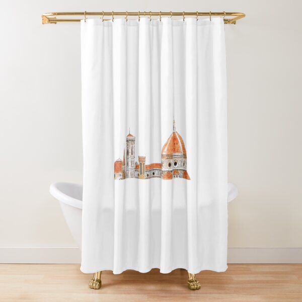 Italy Florence Cathedral Duomo watercolor painting Shower Curtain