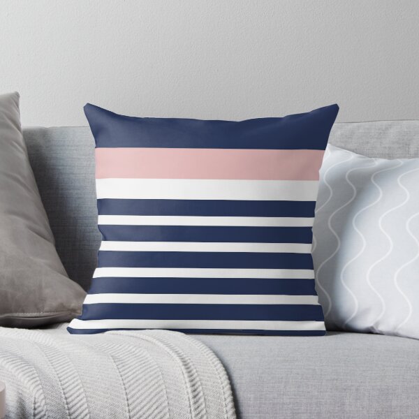 Gray & Gold Publishing Abstract Stripes Pattern in Coral on White AEY565 Throw Pillow Multicolor 18x18 