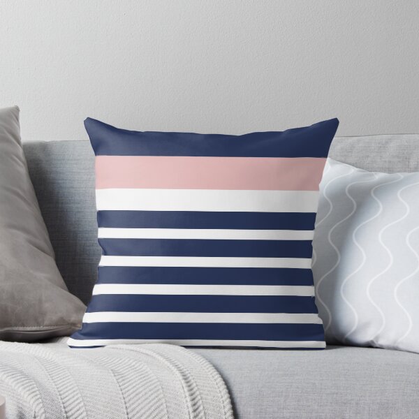 Item preview, Mixed Stripe Minimalist Pattern in Navy Blue, Blush Pink, and White designed and sold by kierkegaard.