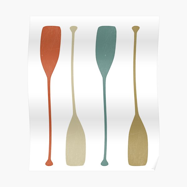 Distressed Vintage Canoe Oars Poster