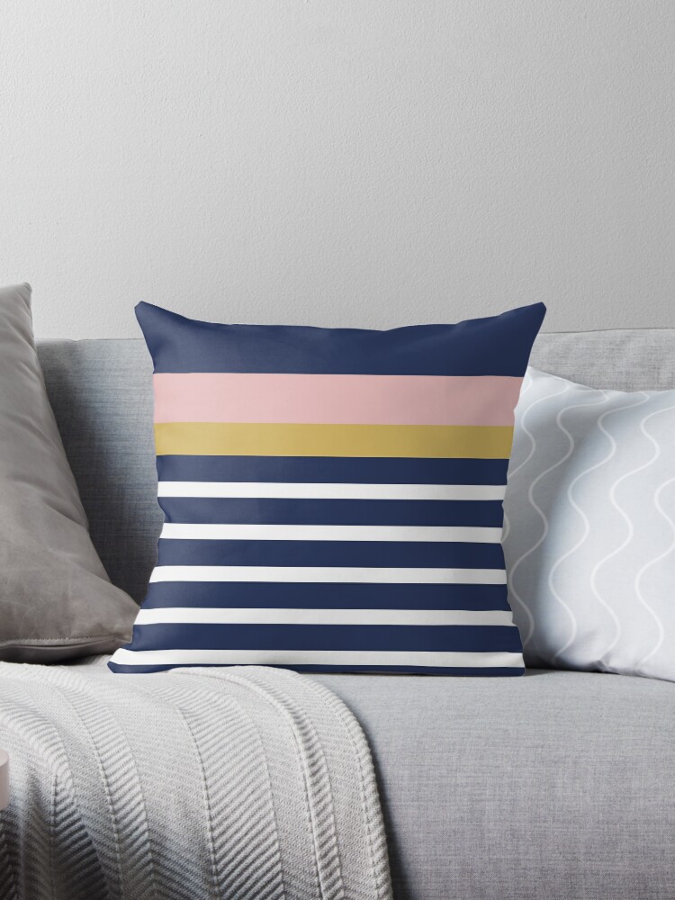 navy and pink pillows