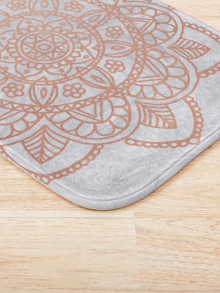 Alternate view of Rose Gold Mandala on White Marble Bath Mat