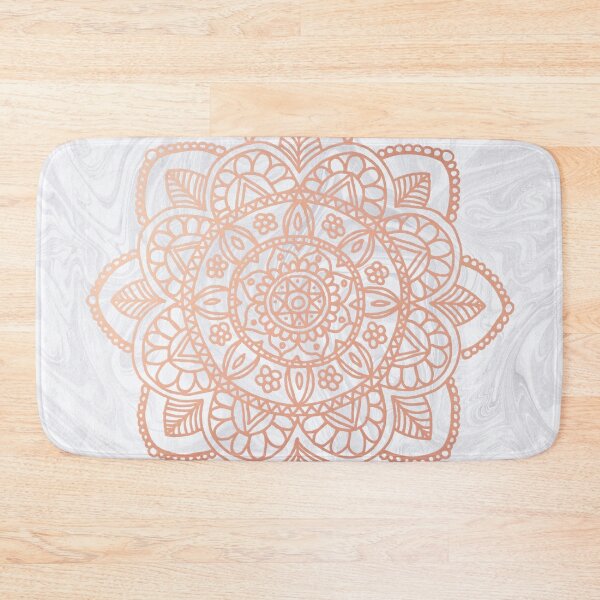 Boho Golden Yellow Mandala Yoga Mat by Julia Frank