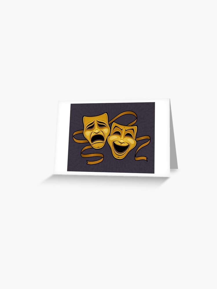 Gold Comedy And Tragedy Theater Masks By fizzgig