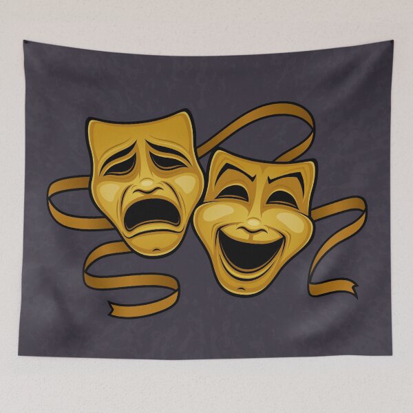 Item preview, Gold Comedy And Tragedy Theater Masks designed and sold by fizzgig.