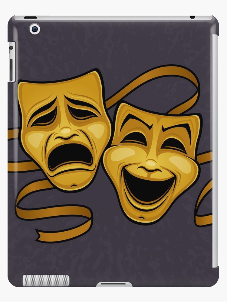 Gold Comedy And Tragedy Theater Masks By fizzgig