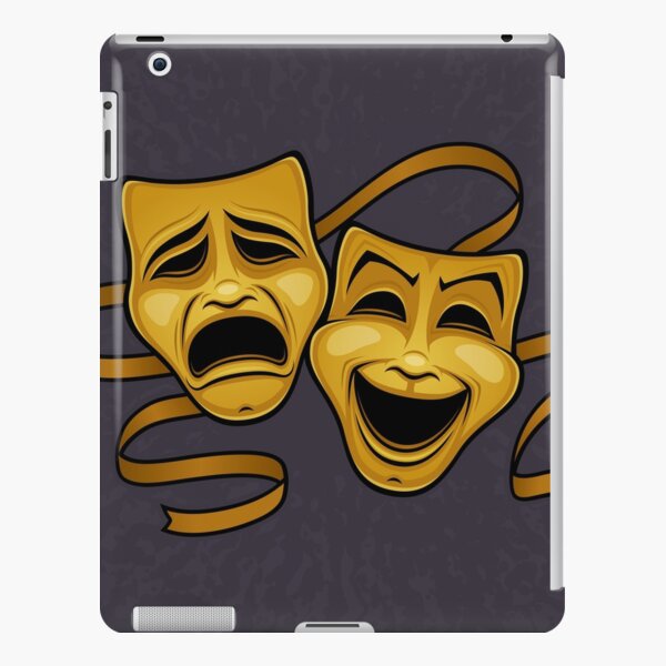 Gold Comedy And Tragedy Theater Masks iPad Snap Case