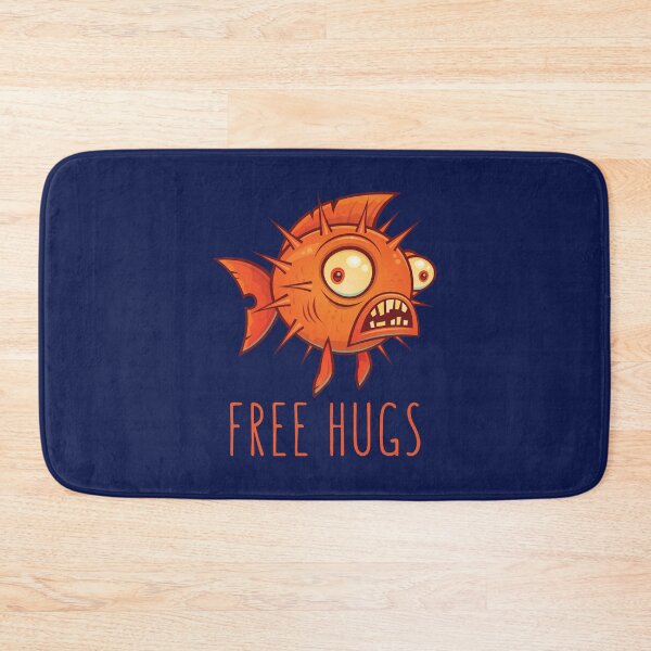 Item preview, Free Hugs Cartoon Blowfish designed and sold by fizzgig.