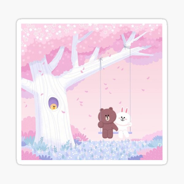 Süßer Brown und Cony Swing Sticker