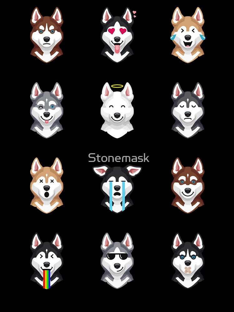 Funny Siberian Husky Emoji T-Shirt Funny Siberian Husky Emoji T-Shirt