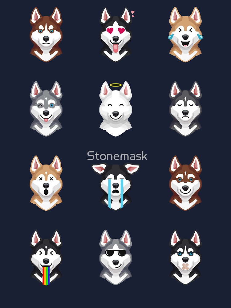 Funny Siberian Husky Emoji T-Shirt Funny Siberian Husky Emoji T-Shirt