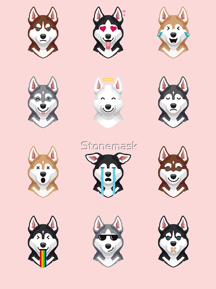 Funny Siberian Husky Emoji T-Shirt Funny Siberian Husky Emoji T-Shirt