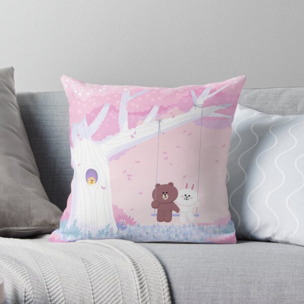 Cute Brown and Cony swing Throw Pillow