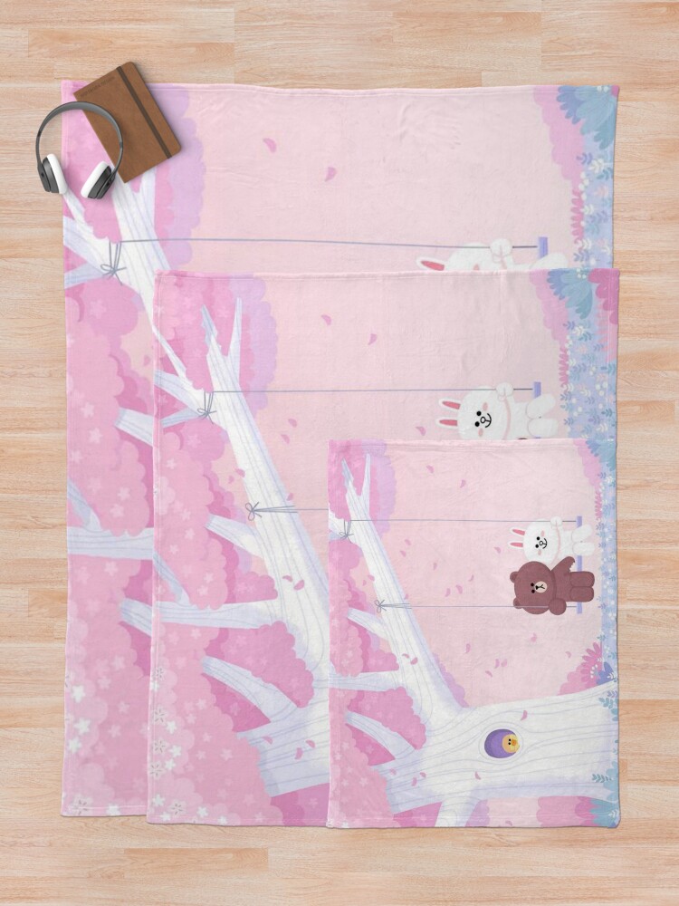Alternate view of Cute Brown and Cony swing Throw Blanket