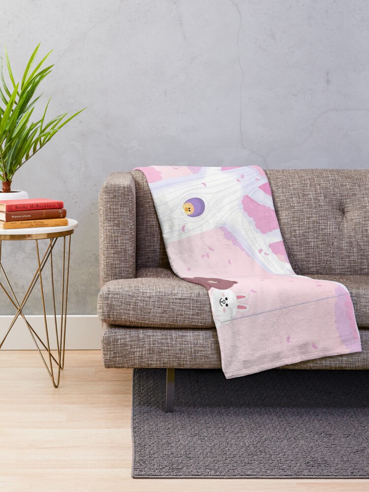 Alternate view of Cute Brown and Cony swing Throw Blanket