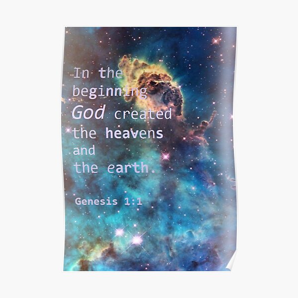 'Heavens and Earth' Bible Verse Art Poster