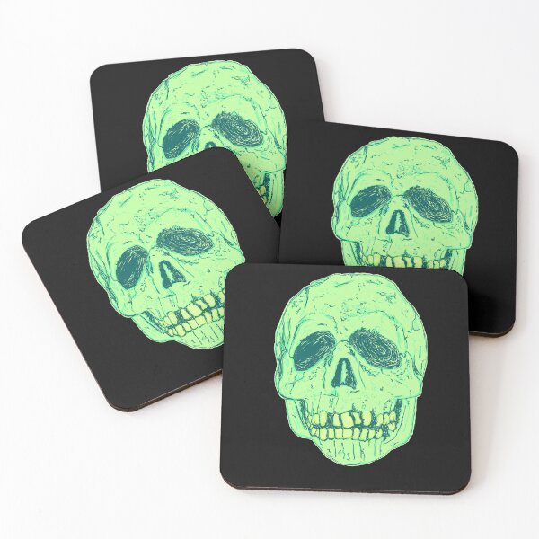 Item preview, Silver Shamrock Skull (Neon Green) designed and sold by kate0326.