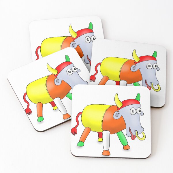 Item preview, Steel Drum Colourful Yellow cow designed and sold by Stus RoadTrips.