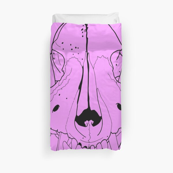Dog Skull Beloved Pet transparent line art Duvet Cover