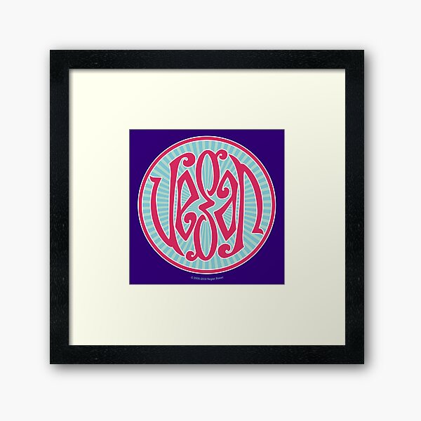 Psychedelic Vegan Starburst Framed Art Print