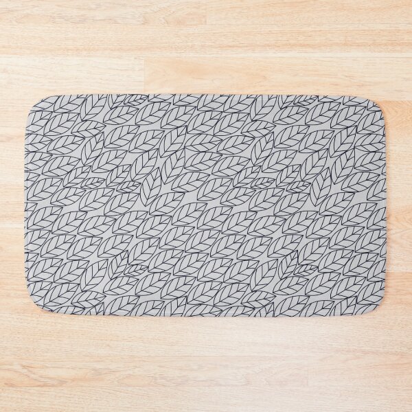 Item preview, Doodle Leaves Light Grey and Navy (small pattern) designed and sold by BlertaDK.