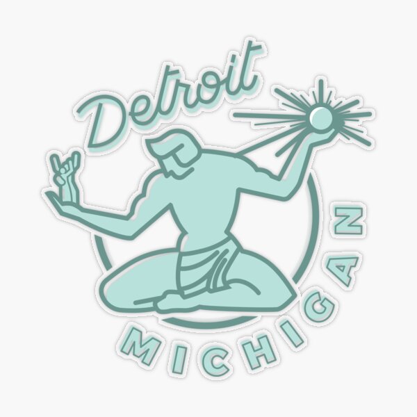 "Spirit of Detroit, Michigan Badge" Sticker by jazmssa Redbubble