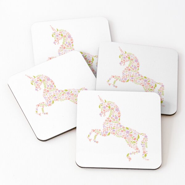 Item preview, Unicornio floral en rosa + púrpura designed and sold by latheandquill.