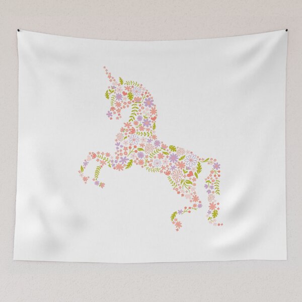 Item preview, Unicornio floral en rosa + púrpura designed and sold by latheandquill.