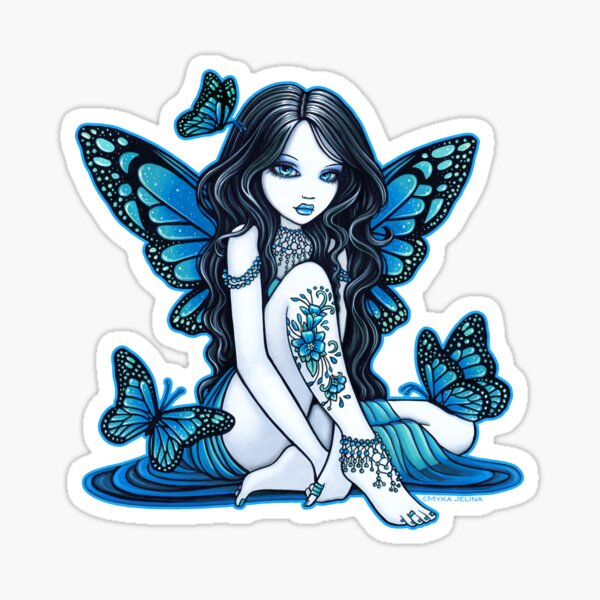 Silhouette Fairy With Baby Fairy Tattoo Design