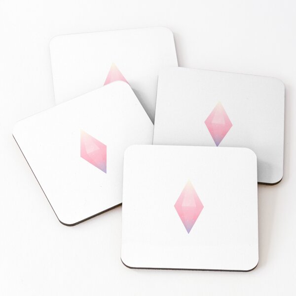 the sims 4 pastel pink gradient plumbob Coasters (Set of 4)