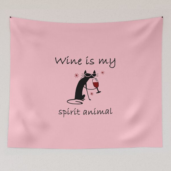 Item preview, Wine is my Spirit Animal Drunk Cat design designed and sold by webdango.
