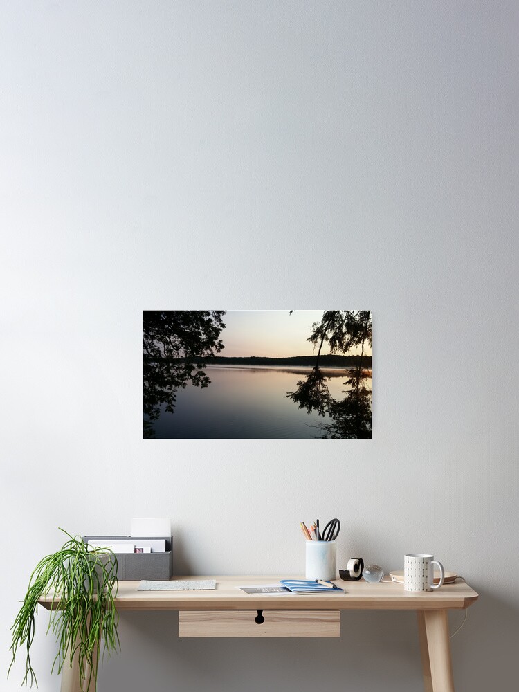 Quiet Serene Early Morning Dawn Mist Rolling In Off Wolf Lake Poster By Seguinm Redbubble