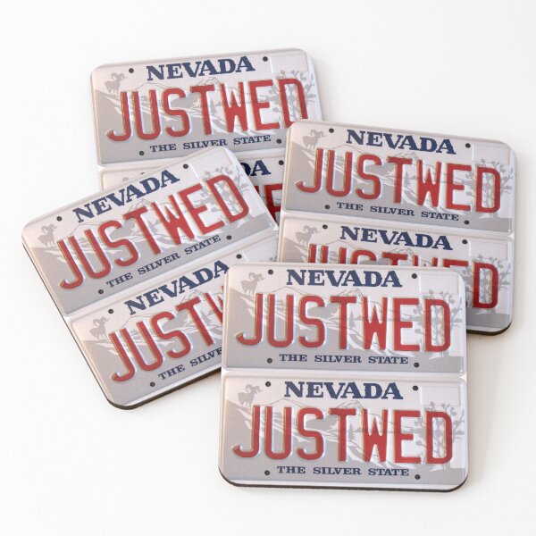 Item preview, Just Wed License Plate Nevada designed and sold by collageDP.