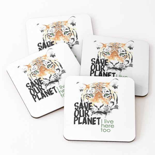 Item preview, Save our planet, I live here too - tiger W designed and sold by manuluce.