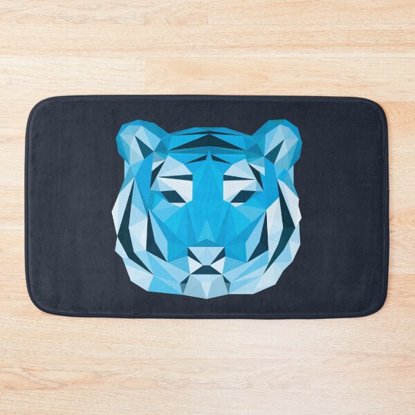 Item preview, Geometric Low Poly Tiger Face - Blue designed and sold by TigerTom Design.