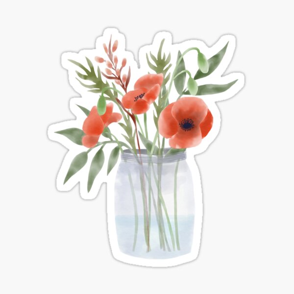 Bouquet with poppies Sticker