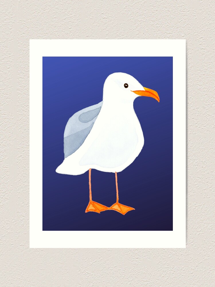 bird art 5x7 print Seagull 16