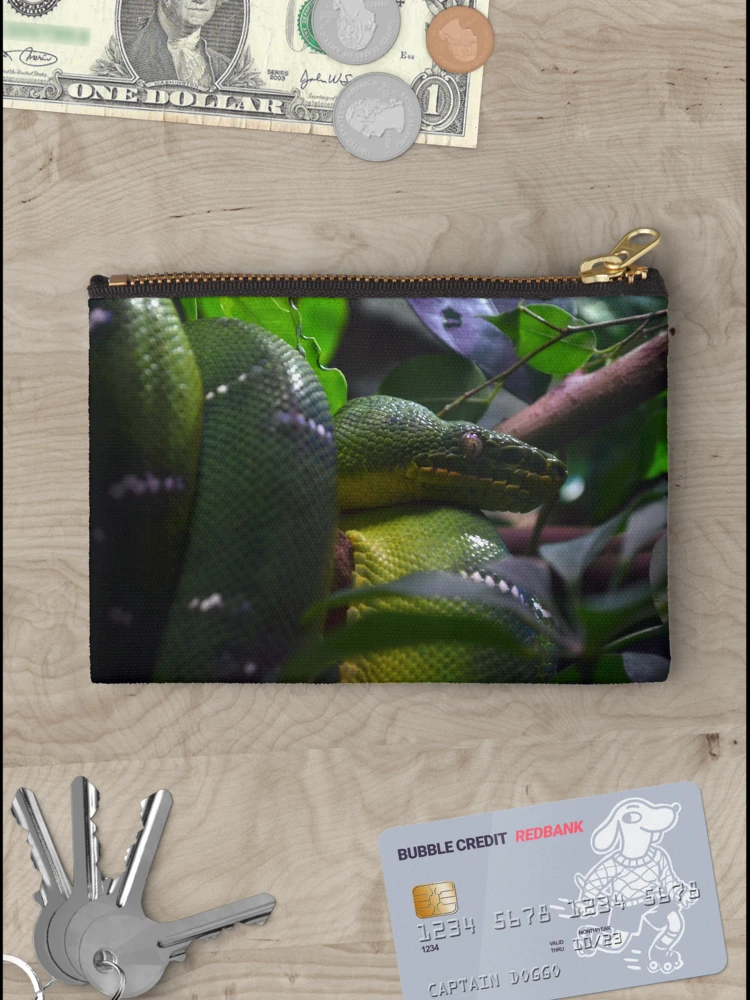 Thumbnail 3 of 4, Zipper Pouch, Green Python designed and sold by Matryoshka.
