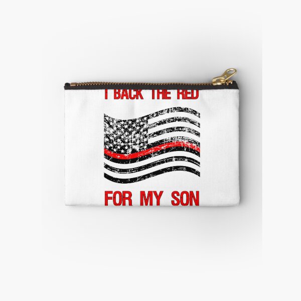 Item preview, Firefighter Son Flag Red Line American Parent Support Quote design designed and sold by CreatedByHeidi.
